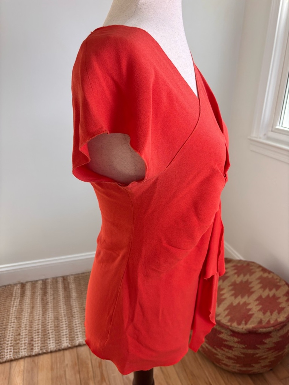 PRADA Vintage Textured Silk Red/Orange Blouse Rare Find! - Picture 2 of 11